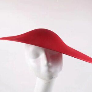 44cm by 35cm Wide Brim Sinamay Fascinator base for hat making - Red,black,white